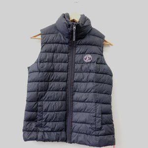 Abercrombie Fitch Vest‎ Womens Small Packable Down Blue Puffer Zip Navy